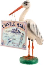 CASTLE HALL CIGARS FIGURAL STORK STORE ADVERTISING DISPLAY & SIGN.