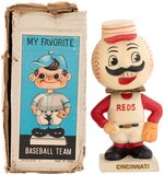 CINCINNATI REDS "MR. RED" BOXED MASCOT BOBBING HEAD (WHITE SQUARE BASE).