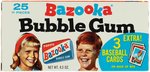 "BAZOOKA BUBBLE GUM" 1971 BOX WITH BASEBALL CARDS ON BACK PANEL INCLUDING PETE ROSE.