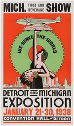 MICHIGAN FOOD & BEVERAGE SHOW "DETROIT AND MICHIGAN EXPOSITION" POSTER.