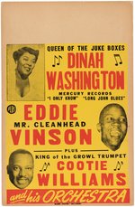DINAH WASHINGTON 1950s CONCERT POSTER TOUR BLANK.