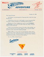 "MACY'S SUPERMAN ADVENTURE" CONTESTANT PARTICIPANT'S LETTER & TICKET STUB PAIR.