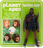MEGO PLANET OF THE APES SOLDIER APE ACTION FIGURE W/LIZARD SKIN TUNIC ON CARD.