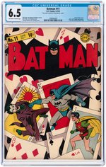"BATMAN" #11 JUNE/JULY 1942 CGC 6.5 FINE+.