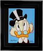 CARL BARKS SIGNED "UNCLE SCROOGE" FRAMED CERAMIC TILE DISPLAY.