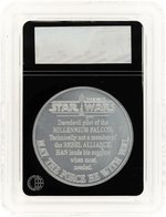 1984 KENNER STAR WARS POTF COLLECTORS COIN HAN SOLO (IN TRENCH COAT) "HANS" MISSPELLING AFA 85 NM+.
