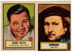 "LOOK 'N SEE" TOPPS GUM CARD NEAR SET WITH BABE RUTH.