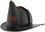 JOHN OLSON CO. "WRFD" HIGH EAGLE LEATHER FIREMAN'S HELMET.