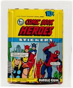 MARVEL "COMIC BOOK HEROES STICKERS" TOPPS CAS GRADED 85 FULL DISPLAY BOX.