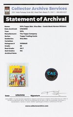 MARVEL "COMIC BOOK HEROES STICKERS" TOPPS CAS GRADED 85 FULL DISPLAY BOX.