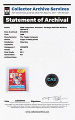 "GARBAGE PAIL KIDS 6TH SERIES" TOPPS CAS GRADED 85 FULL DISPLAY BOX.