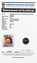 "GARBAGE PAIL KIDS 9TH SERIES" TOPPS CAS GRADED 85 FULL DISPLAY BOX.