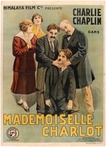 "A WOMAN" CHARLIE CHAPLIN LINEN-MOUNTED FRENCH MOVIE POSTER.