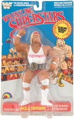 HULK HOGAN "WRESTLING SUPERSTARS" SERIES 5 CANADIAN CARDED LJN/GRAND TOYS FIGURE.