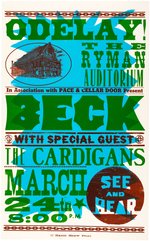 BECK, TRAGICALLY HIP, PRIMUS AND ELVIS COSTELLO NASHVILLE, TN CONCERT POSTERS BY HATCH SHOW PRINT.