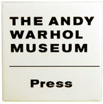 "THE ANDY WARHOL MUSEUM - PRESS" BUTTON.