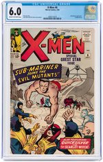 "X-MEN" #6 JULY 1964 CGC 6.0 FINE.