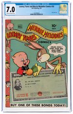 "LOONEY TUNES AND MERRIE MELODIES COMICS" #33 JULY 1944 CGC 7.0 FINE/VF.