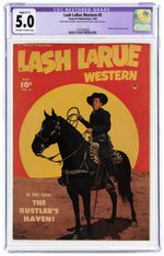 "LASH LaRUE WESTERN" #5 MAY 1950 CGC RESTORED 5.0 SLIGHT (C-1) VG/FINE.