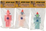 "ATOM MAN" BAGGED ROBOT TOY TRIO.