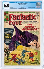 "FANTASTIC FOUR" #21 DECEMBER 1963 CGC 6.0 FINE (FIRST HATE-MONGER).