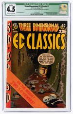 "THREE DIMENSIONAL EC CLASSICS" #1 SPRING 1954 CGC QUALIFIED 4.5 VG+.