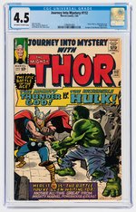 "JOURNEY INTO MYSTERY" #112 JANUARY 1965 CGC 4.5 VG+ (THOR VS. INCREDIBLE HULK).