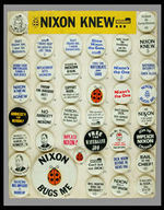 "NIXON KNEW-WATERGATE" COMPLETE STORE CARD OF 42 DIFFERENT BUTTONS.