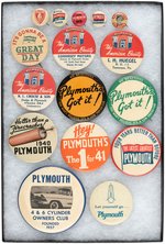 PLYMOUTH 14 BUTTONS AND TWO MIRRORS  C. 1937- 1960.