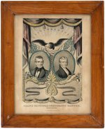 POLK AND DALLAS 1844 GRAND NATIONAL BANNER JUGATE PRINT BY CURRIER.