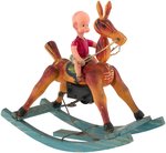 "HENRY ROCKING HORSE" BOXED CELLULOID & WOOD WIND-UP.