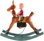 "HENRY ROCKING HORSE" BOXED CELLULOID & WOOD WIND-UP.