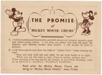 "MICKEY MOUSE CHUMS" CLUB LOT WITH MEMBERSHIP CARD & BADGE.