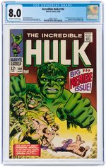 "INCREDIBLE HULK" #102 APRIL 1968 CGC 8.0 VF.