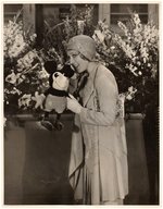 MARY PICKFORD OVERSIZED PHOTO SHOWING BELOVED SILENT FILM STAR HOLDING MICKEY MOUSE DOLL.