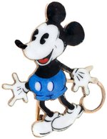 OUTSTANDING 1930s MICKEY BRITISH MADE PIN IN GORGEOUS ENAMEL ON 9K GOLD.