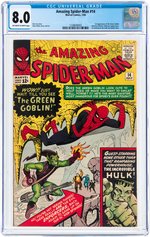 "AMAZING SPIDER-MAN" #14 JULY 1964 CGC 8.0 VF (FIRST GREEN GOBLIN).