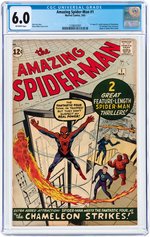 "THE AMAZING SPIDER-MAN" #1 MARCH 1963 CGC 6.0 FINE (FIRST J. JONAH JAMESON & THE CHAMELEON).