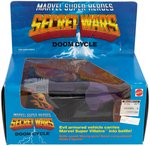 "SECRET WARS" LOT OF FOUR ACTION FIGURES CARDED AND BOXED DOOM CYCLE.