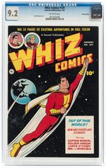 "WHIZ COMICS" #129 JANUARY 1951 CGC 9.2 NM- CROWLEY PEDIGREE.