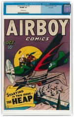 "AIRBOY COMICS" VOL. 3 #9 OCTOBER 1946 CGC 9.0 VF/NM BIG APPLE PEDIGREE.