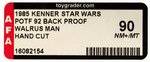 "STAR WARS: POWER OF THE FORCE - WALRUS MAN" 92 BACK PROOF CARD AFA 90 NM+/MT.