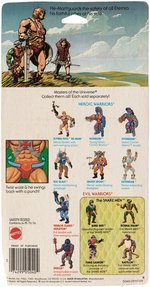 "MASTERS OF THE UNIVERSE HE-MAN" ON 12-BACK CARD.