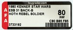 "STAR WARS: THE EMPIRE STRIKES BACK - HOTH REBEL SOLDIER (HOTH BATTLE GEAR) 31 BACK-B AFA 80 NM.