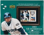 UPPER DECK "2003 UD AUTHENTICS" SIGNED & FRAMED BASEBALL CARDS/PRINT SEALED BOX.