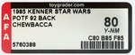 "STAR WARS: POWER OF THE FORCE - CHEWBACCA" 92 BACK AFA 80 Y-NM.