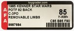 "STAR WARS: POWER OF THE FORCE - C-3PO (REMOVABLE LIMBS)" 92 BACK AFA 85 Y-NM+.