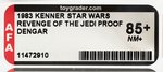 "STAR WARS: REVENGE OF THE JEDI - DENGAR" PROOF CARD AFA 85 NM+.