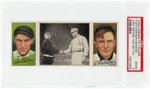 1912 T202 HASSAN TRIPLE FOLDER "JUST BEFORE THE BATTLE" FLETCHER- MATHEWSON PSA GOOD 2.