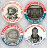 RARE EARLY SPACE FLIGHT LARGE BUTTONS FOR GLENN, SCHIRRA, COOPER 1962-1963.